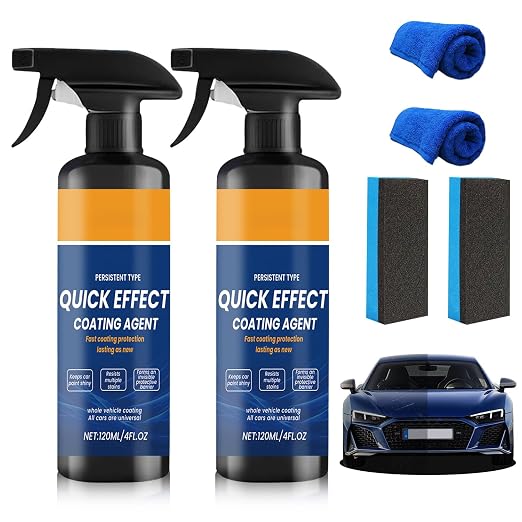 2Pcs Advanced Quick Effect Coating Agent, Advanced Car Quick-Acting Coating Agent Spray, Car Coating Spray, New Quicks Effective Coatings Sprays, Durable Car Shine