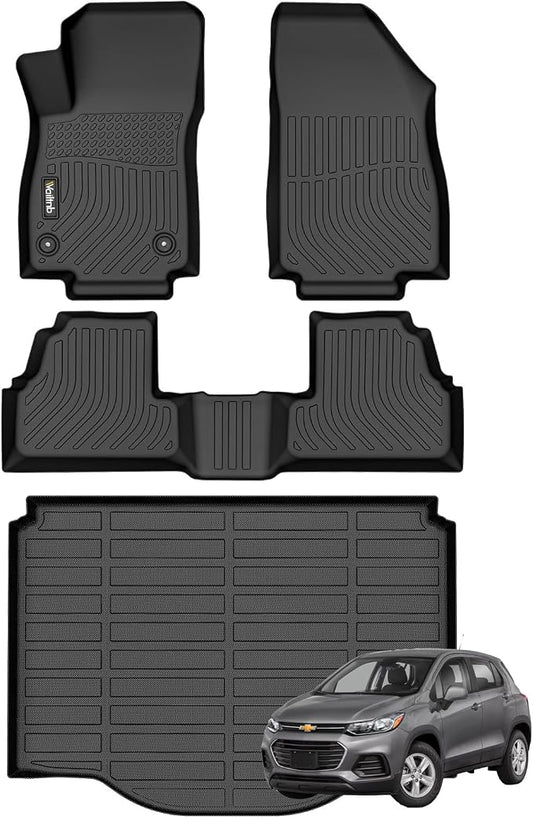 Car Floor Mats & Cargo Trunk Liners Custom Fit 2014-2023 Chevrolet Chevy Trax / 2013-2023 Buick Encore (Not fit Encore GX) All Weather Mats for Chevy Trax TPE Durable Floor Liners Accessories