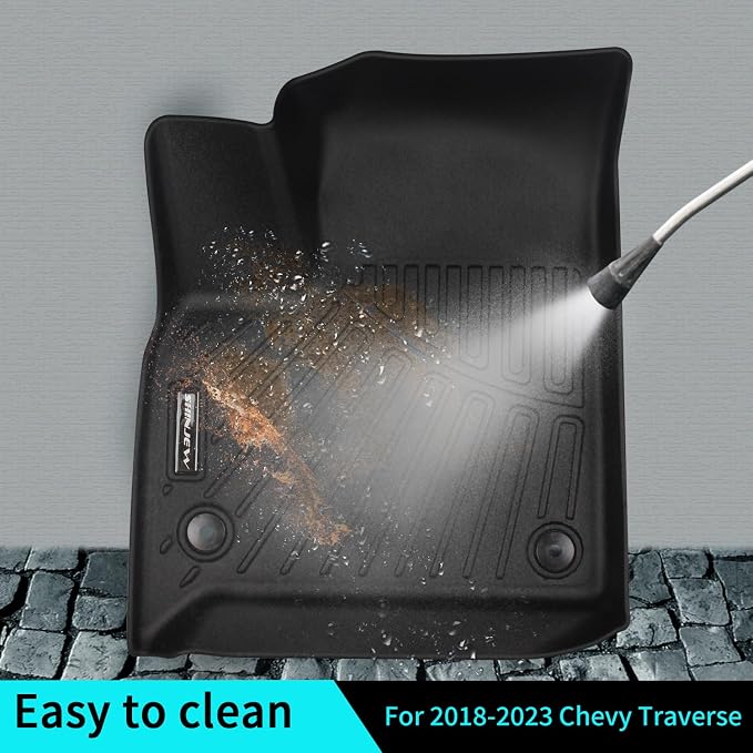 Floor Mats Fit for 2018-2023 Chevrolet Traverse 7 Seats (Bucket Seats), All Weather TPE Car Floor Liners Carpet Custom Fit for Chevy Traverse Accessories，3 Row & Cargo Liner