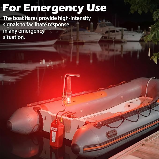 Kingdder Boat Flares Marine Signal Light Boat Flares Beacon Strobe Safety Battery-Powered Boating Safety Kit Without Battery Waterproof Day Night Use for Boating Fishing Nets Life Rafts