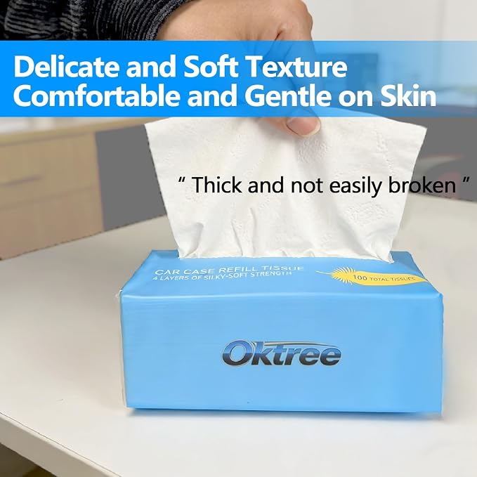 Ultra Soft Facial Tissues, 4 Packs, 100 Sheets per Pack (400 Total), 4-Ply, Strong & Gentle, Car, Home & Travel Use (1 Count (Pack of 4))
