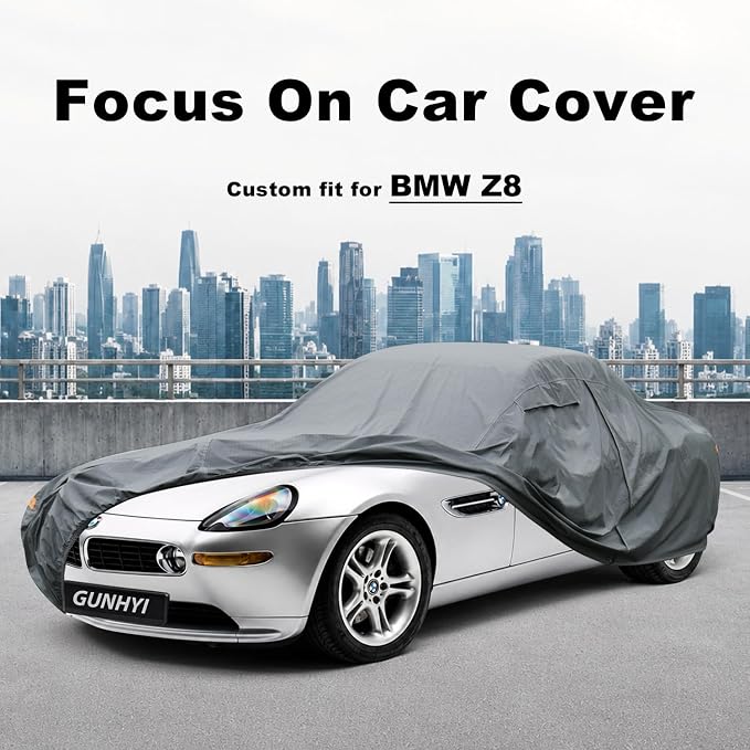 GUNHYI Premium Car Cover Custom Fit BMW Z8, 16 Layers Heavy Duty Car Cover Waterproof All Weather with Zipper Door for Sun Rain Snow Dust Uv Protection