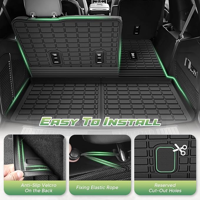 Floor Mats for Chevy Tahoe/GMC Yukon 7 Seats Bucket Seat (Not for Yukon XL) 2021-2025 2026, All Weather Cargo Liner for Tahoe Accessories, Heavy Duty Car Mats, Car Accessories