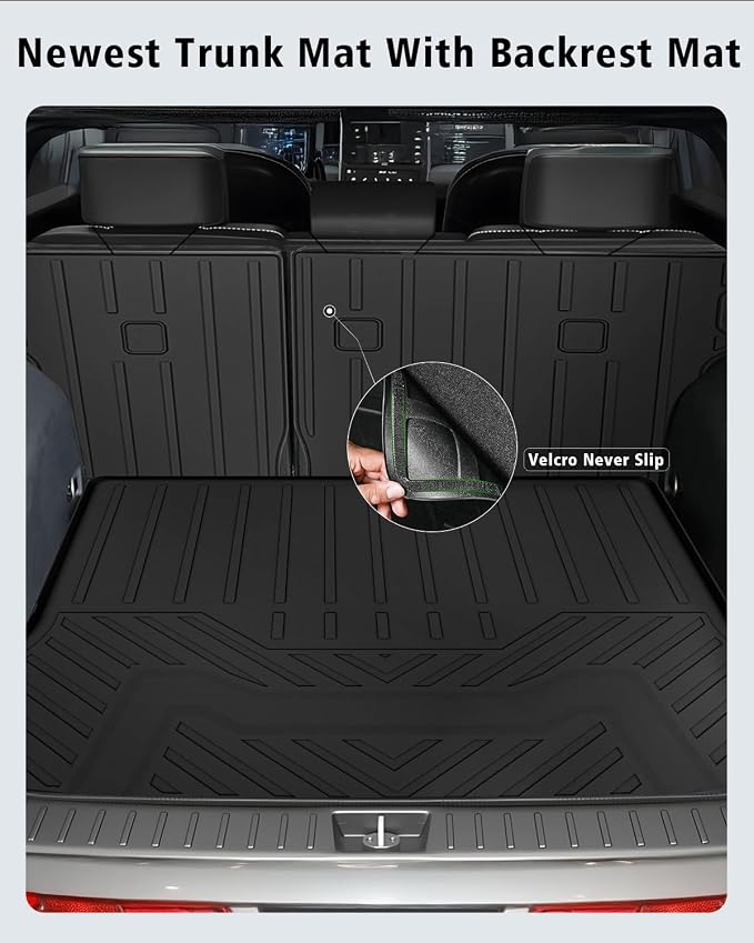 Floor Mats Custom for Nissan Kicks 2025 2026 SV/SR (Not for S) Cargo Liner with Backrest Mat All Weather TPE Rubber Full Set Floor Liners Trunk Mat for Kicks Automotive Accessories, Black | All Weather TPE Rubber Floor Liners, Cargo Liner, Backrest Mat...