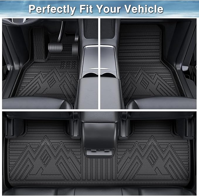 Mixsuper Floor mats fit for 2024-2026 Chevy Trax LS/1RS/LT/2RS/ACTIV & 2024-2026 Buick Envista,All Weather TPE Floor Liners Protection for Trax/Envista Accessories,2 Row Anti-Slip Car Mats, Black