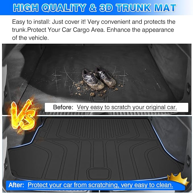 Envision Cargo mat - Trunk Mat for Buick Envision 2021-2026, All Weather Trunk Mat & Backrest Mat for Envision Accessories, Heavy Duty Rubber Mats, Car Accessories