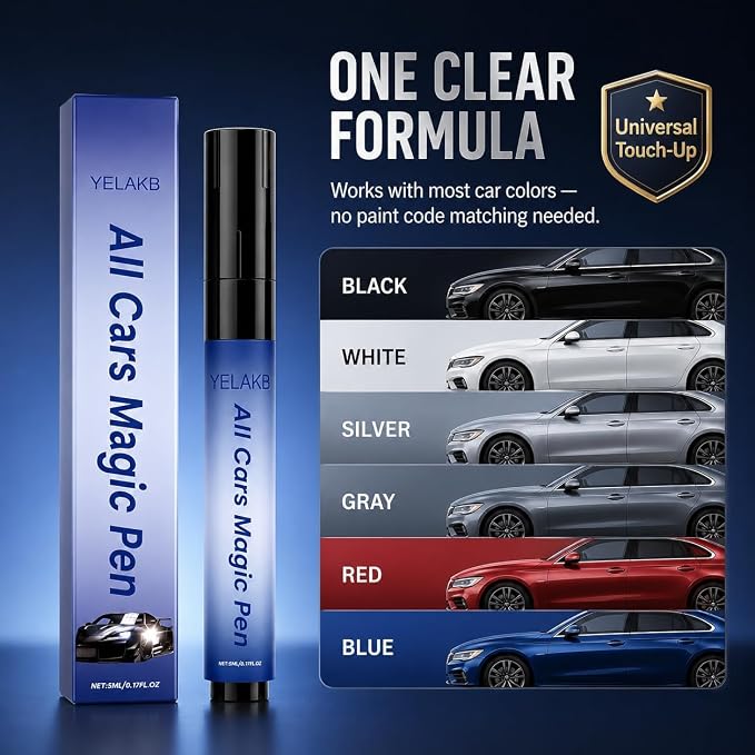2PCS Magic Car Scratch Removal Pen, Car Scratch Remover Pen, Quick Paint Scratch Repair Pen, Waterproof & Sunproof Touch Up Pen for All Vehicles & Most Colors Clear