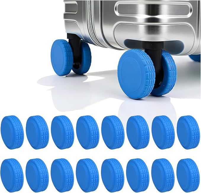 16 Pcs Luggage Wheel Covers, Silicone Full Wrap Suitcase Caster Protector, Noise Reduction Anti Slip Spinner Swivel Tires Replacement Parts For Travel Bags
