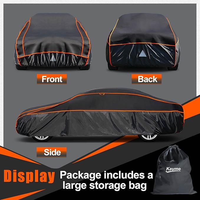 Kayme Hail Protector SUV Car Cover，Anti Hail Thickened Multi-Layered EVA Car Cover Waterproof All Weather with Wind Straps, Outdoor Hail Protection Cover, Fit SUV Jeep-Length (192 to 201 Inch)