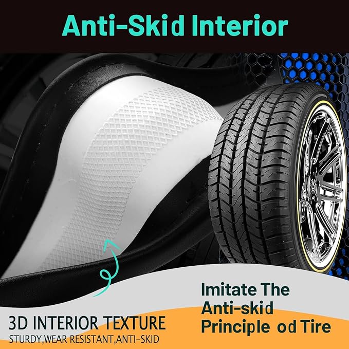 DaisyInner 17.5-18 Inch Steering Wheel Cover for Semi Truck No-Slip & Comfy Grip for Semi Trucks, Rv, Big Rig and 18 Wheelers(Stitching,Leather,Black)