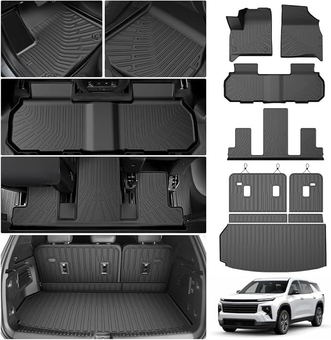 Cartist Floor Mats for Chevy Traverse/GMC Acadia 2024-2026 (Only for 7 Seats) & Buick Enclave 2025-2026, All Weather Cargo Liner for Traverse Accessories, Heavy Duty Car Mats, Car Accessories