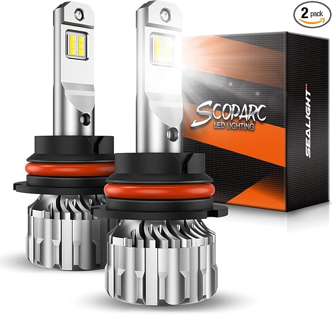 SEALIGHT 𝟗𝟎𝟎𝟕 𝐅𝐨𝐠 𝐋𝐢𝐠𝐡𝐭 𝐁𝐮𝐥𝐛𝐬, 46000LM 900% Brighter 6500K Cool White, 1:1 Mini Size HB5/9007 Bulbs, Non-Polarity,𝐏𝐥𝐮𝐠-𝐍-𝐏𝐥?𝐲, Pack of 4