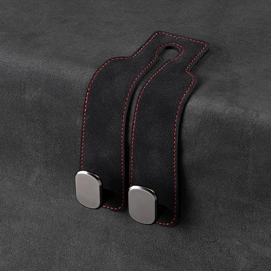 1 Pack Black Leather Car Headrest Hooks Purse Bag Storage Holders for Car Seats