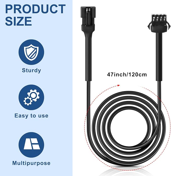 Kanayu 8 Pcs 47 Inch 4 Pin RGB LED Accent Multicolor Light Extension Cable Wire Cord Set for LED Motorcycle ATV Car Multicolor Neon Strip Trucks Rock Light