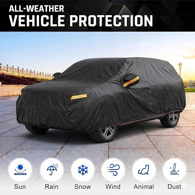 6 Layer Minivan Car Cover Universal Fit for Honda Odyssey, Toyota Sienna, Dodge Grand Caravan, Chevy Traverse, Hyundai Entourage, Lexus TX, Ford Flex