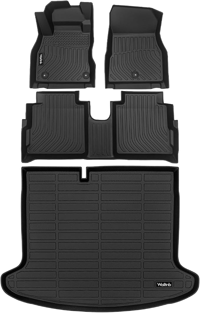Wailtnb-Car Floor Mats Nissan Kicks 2024-2018 S/SV/SR Compatible for 2025 Kicks Play Floor Liner Cargo Trunk Liners All-Weather Mat Protection Accessories