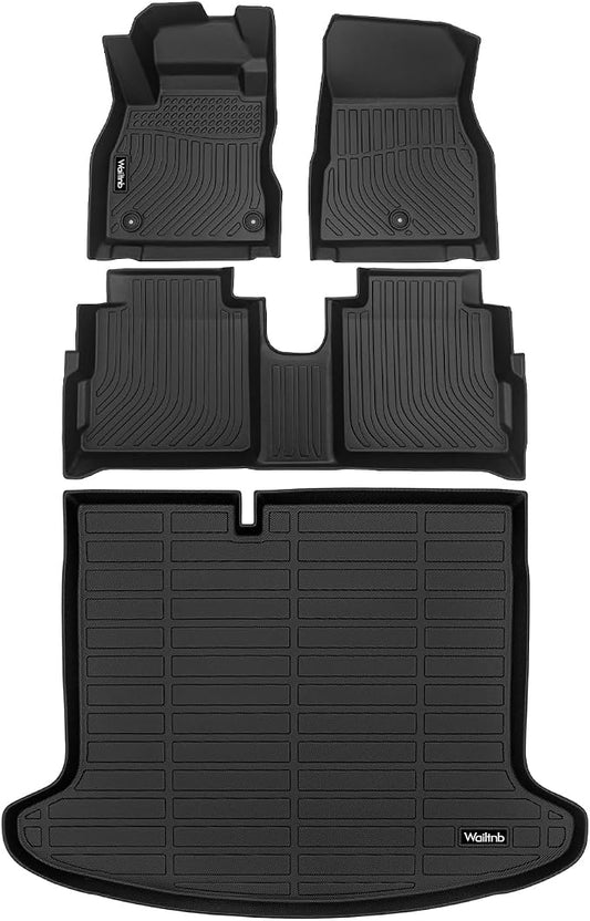 Wailtnb-Car Floor Mats Nissan Kicks 2024-2018 S/SV/SR Compatible for 2025 Kicks Play Floor Liner Cargo Trunk Liners All-Weather Mat Protection Accessories