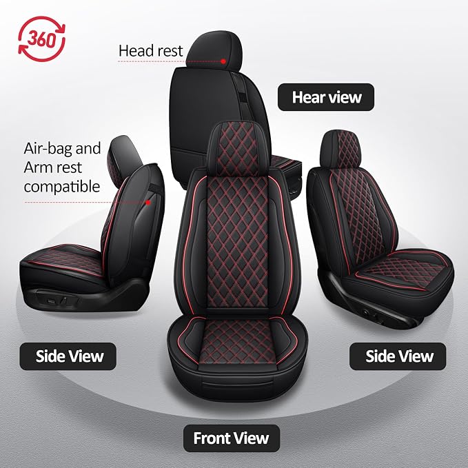 MIROZO Silverado Seat Covers,Truck Seat Covers Compatible with 2007-2013 and 2019-2026 Chevy Silverado GMC Sierra 1500 2500HD 3500HD Pickup Seat Cover Truck Accessories(Red,Full Set)