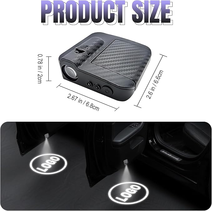 2PCS Custom Car Door Projector Lights Personalized Logo LED Car Door Step Welcome Light Customized Photo Text