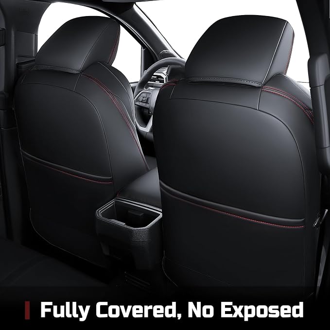 Leather Seat Covers Custom Fit for Tacoma Gen 4th (2024-2026) Double Cab | Custom Fit for SR, SR5, TRD PreRunner, TRD Sport, TRD Off-Road, Limited, Trailhunter - Fully Covered - Fit Like a Glove