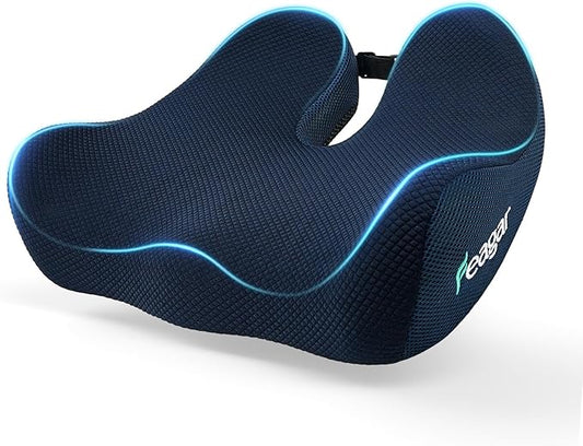 Feagar Seat Cushion for Office Chair - Memory Foam Tailbone Cushion for Desk Chair, Car Seat and Wheelchair - Ergonomic Chair Pad for Hip and Lower Back Comfort - Washable Mesh Cover Blue | Seat Cushion for Tailbone Pain Relief - for Desk Chair, Car& W...