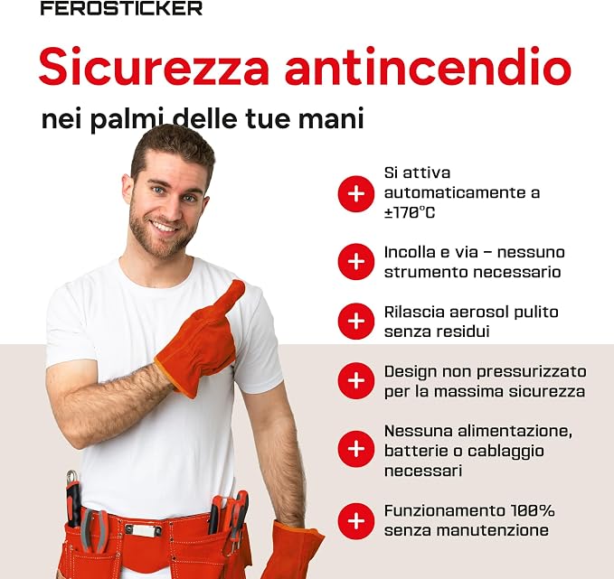 Small Automatic Fire Extinguisher | For electrical panels, fuse boxes, lithium batteries, inverters, solar systems, vehicles, boats and technical compartments.