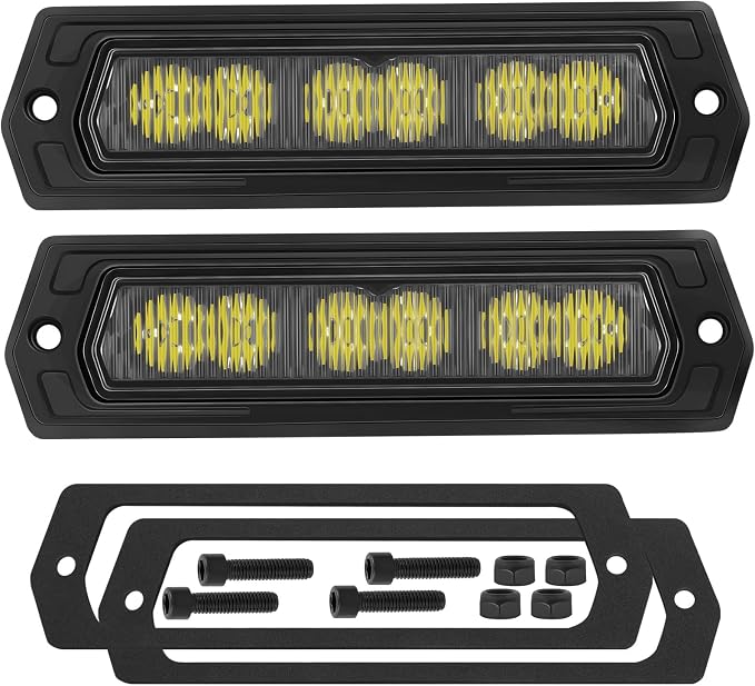 Flush Mount Pod Lights Flood 7 Inch CREE LED Light Bar Flood Driving Flush Mount Reverse Light Waterproof Work Lights for Truck Wrangler F150 Toyota Ram Chevy GMC SUV ATV UTV