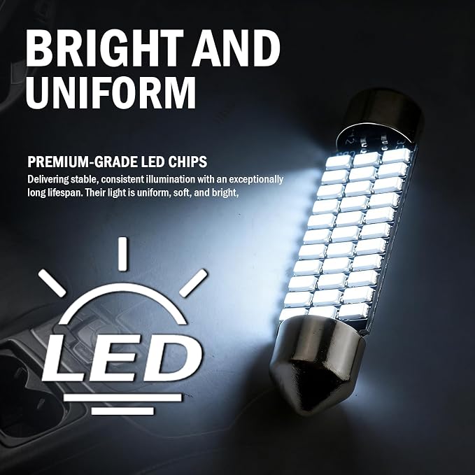 24PCS LED Interior Car Lights Kit,T10/31mm/41mm Car LED Lights Interior Replacement for Map Dome Door Trunk Light,Universal LEDs Light for Cars Interiors Fit for Most Cars/SUVs