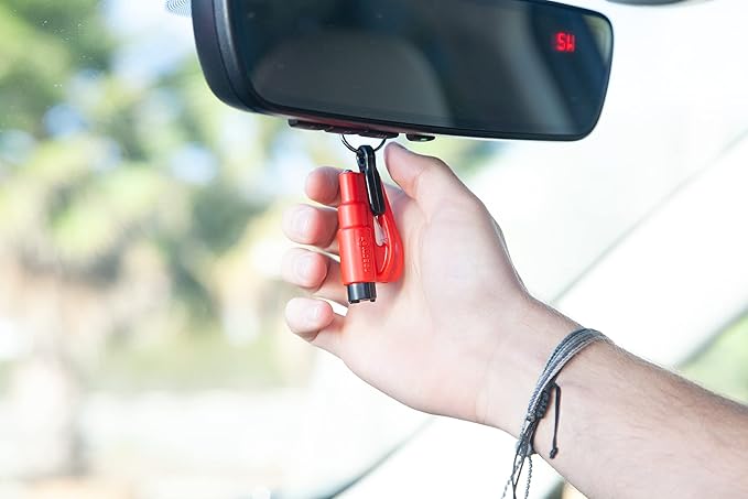 resqme The Original Compact Emergency Keychain Car Escape Tool, Seatbelt Cutter and Window Breaker, Made in USA, Pack of 2