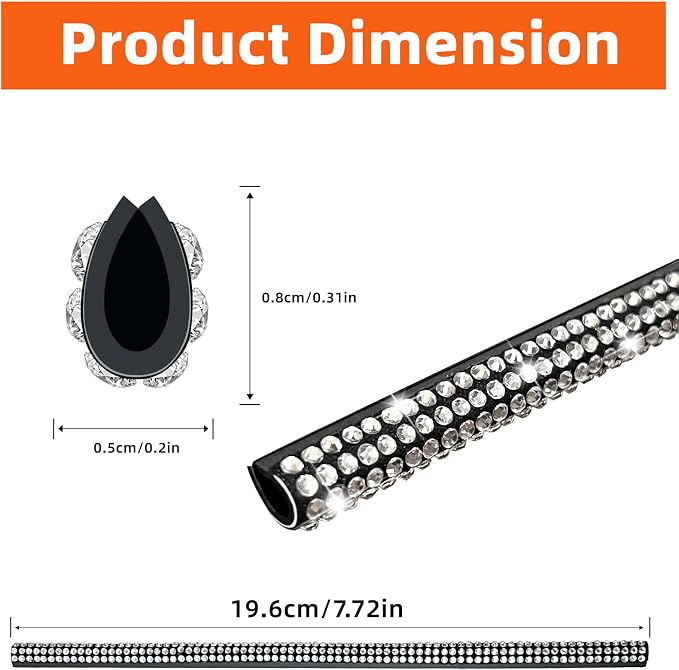 NBTEPEM Bling Car Air Conditioner Decoration Strip for Vent Outlet, 10 PCS Universal Rhinestone Car Vent Outlet Trim Decorations, Bling Interior Accessories for Women and Girls (Silver)