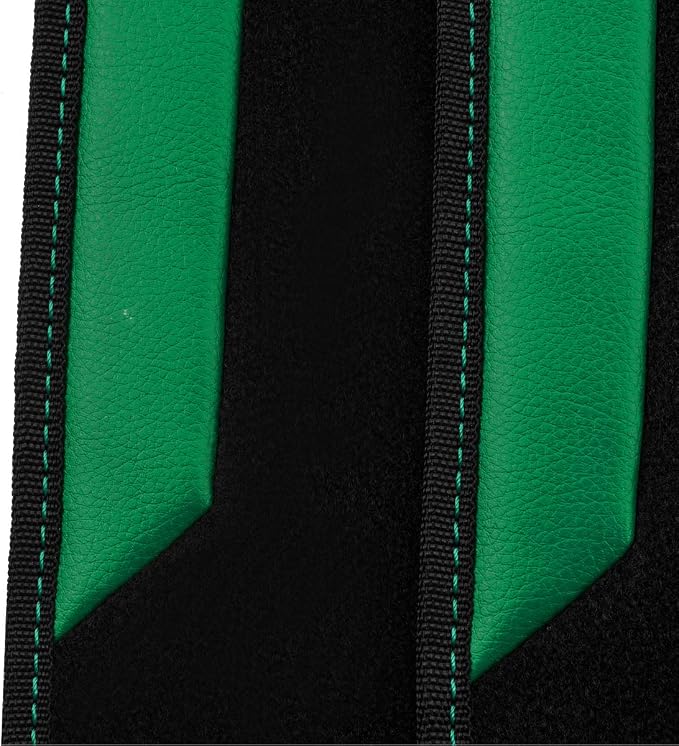 CAR PASS Embroidery Butterfly Car Floor Mats, Green Carpet Floor mats with Heel Pad, Universal Fit for Suvs,Sedans,Trucks,Cars, Set of 4 (Black and Green)