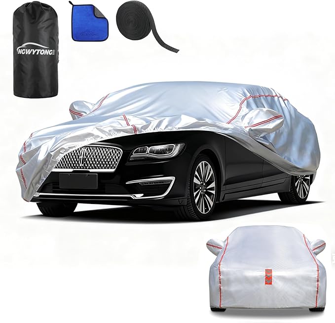 Waterproof All Weather Heavy Duty Vehicle Cover, 360° Underbody Wrap Windproof Design, Quick Install Outdoor Cover,（for Lincoln MKZ 1993-2025 ）