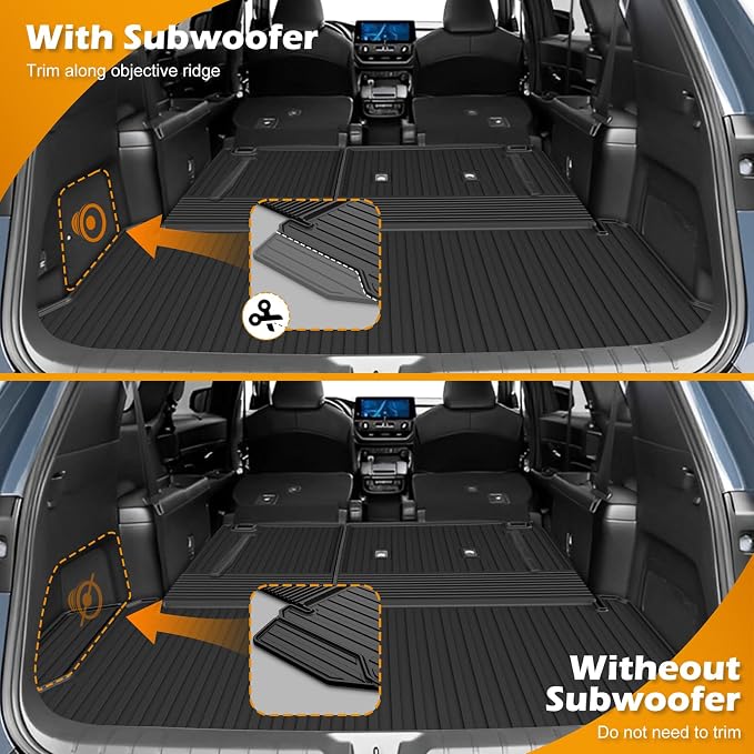 AOMSAZTO Floor Mats and Cargo Mat Compatible with 2024-2025 Toyota Grand Highlander (7 Seats Only): All Weather TPE Protection Full Set Grand Highlander Floor Liners (Not Fit Highlander)
