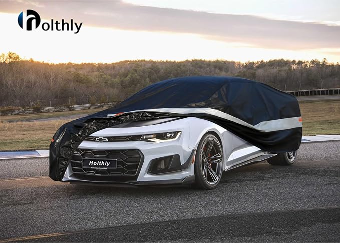 10 Layers Car Cover Custom Fit for Chevy Camaro(2009-2026),Waterproof All Weather for Automobiles, Outdoor Full Cover Sun UV Rain Protection with Cotton.Black