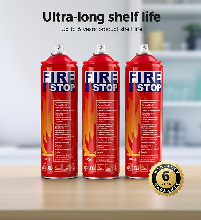 AmzBoom 3-Pack Fire Extinguisher for Home, Kitchen, Car, Camping & Electronics - ABC/K Class with Mounts - Portable, Long-Lasting.