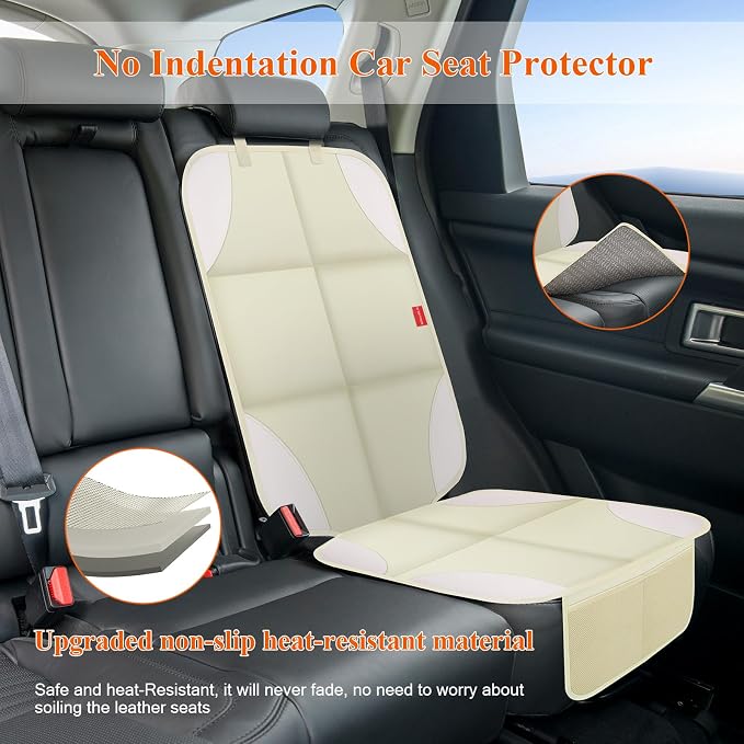 600D Fabric Auto Seat Protector with Thick Padding, Non-Slip Backing, Mesh Storage Pockets, Waterproof Car Seat Covers for SUV, Sedan, Truck