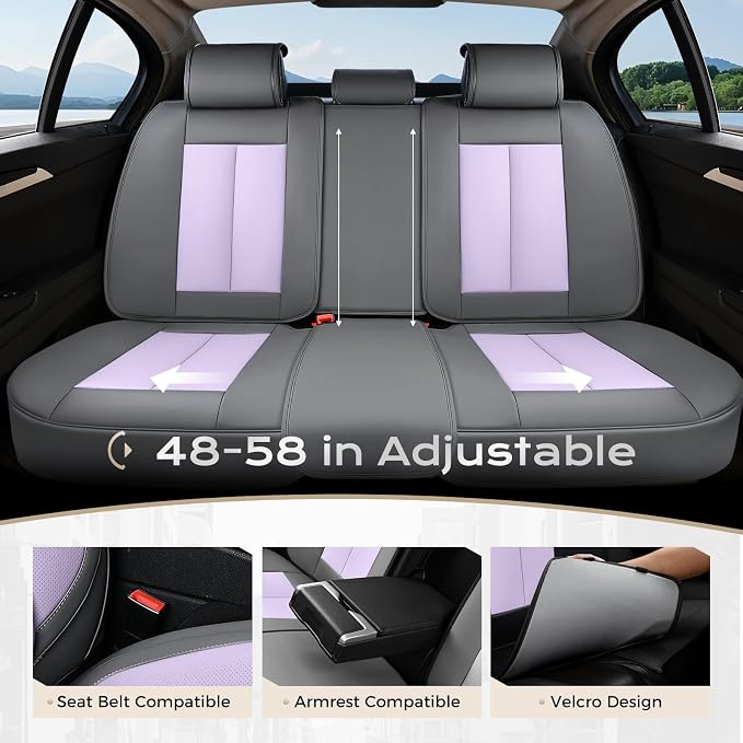 Coverado Car Seat Covers, Seat Covers for Cars, Waterproof Leather Auto Seat Protectors, Leather Car Seat Cushion, Car Interiors Accessories Universal Fit for Most Cars