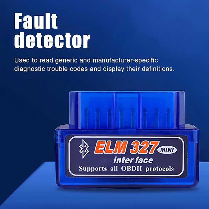 OBD2 Scanner Bluetooth, Universal ELM327 OBDII Diagnostic Scan Tool Car Code Reader, Obd2 Scanner Diagnostic Tool, Car Auto Engine Fault Code Reader for Android Windows
