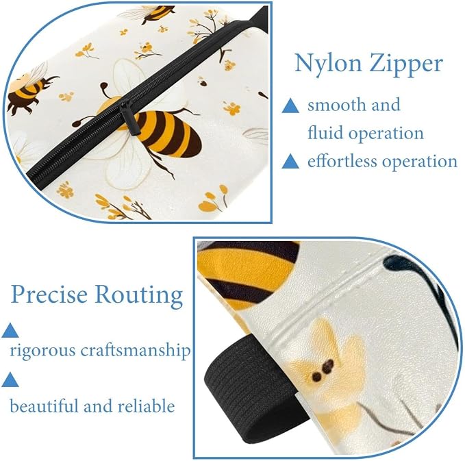 White Flower and bee Cartoon (2) Hang Paper Towel Holder Tissue Box Cover Tissue Holder for Car Home Office Desk