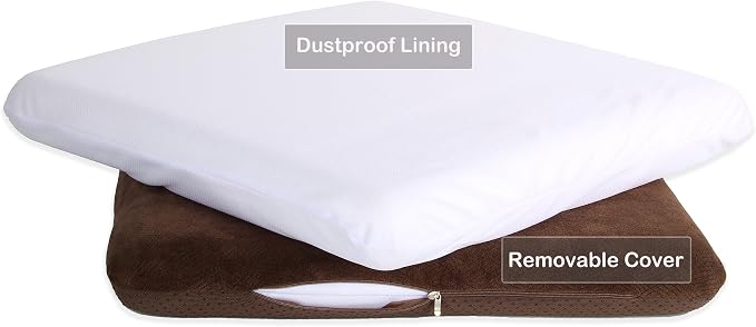 Sigmat Recliner Cushion for Elderly with Memory Foam 22x22x3 Inches Large Square Seat Cushion for Recliner Chair, Floor Pillow, Truck Seat Cushion Camel