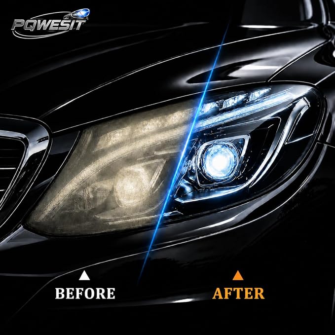 Car Headlight Restoration Kit – Headlight Cleaner & Restorer Kit with Restoration Spray, No Power Tools Required, Restores Yellowed & Oxidized Headlights to Like-New Clarity, For All Vehicle Types