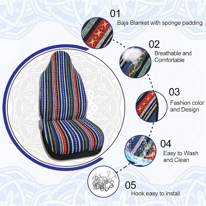 uxcell Universal Automobile Car Bucket Baja Seat Cover Protector