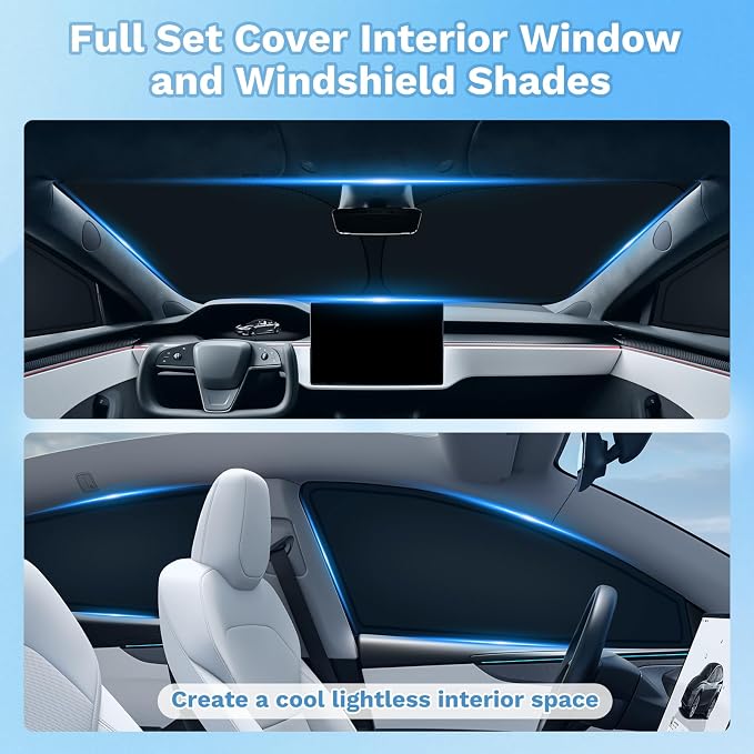 KUST Car Window Shades for Hyundai Ioniq 5 2022-2025 2026 Windshield Sun Shade Side Window Cover UV Block Privacy Protection Accessories for Camping Blackout Rear Back Full Set 6PCS