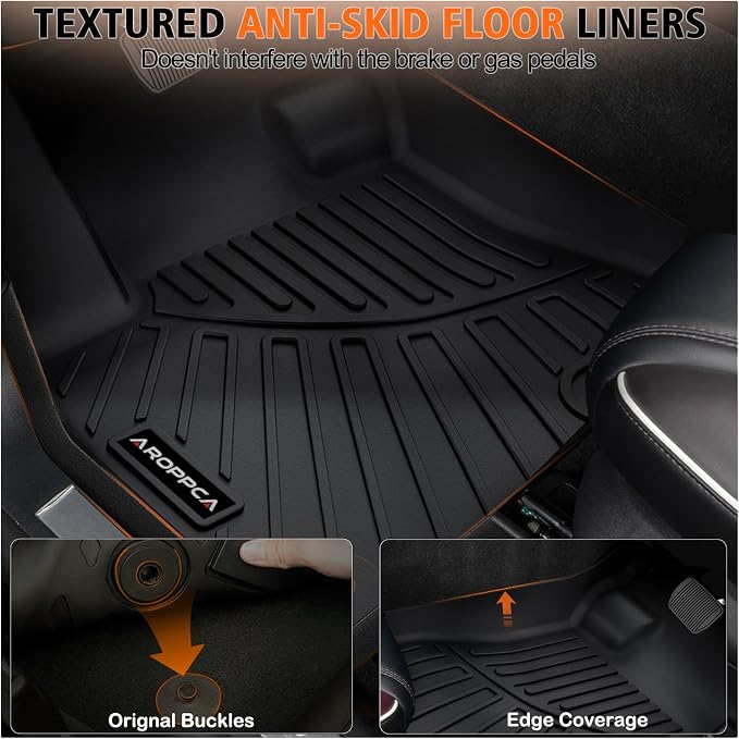 All Weather Floor Mats Cargo Liner for Chevy Trax 2014-2023 & Buick Encore 2013-2023 (Not GX), TPE Rubber Floor Liners Anti-Slip Full Set Automotive Mats for Chevy Trax & for Buick Encore Accessories