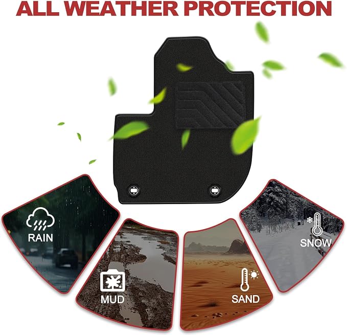 Floor Mats Fit for Honda HRV 2016 2017 2018 2019 2020 2021 2022 | TTX LIGHTING Carpet Floor Liners All Weather Protection Car Mats HR-V Accessories 1st & 2nd Row, Black