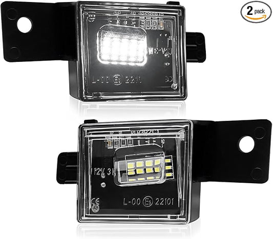 LESAUCE Full LED License Plate Light Lamp Assembly Fit for 2014-2023 Chevy Silverado GMC Sierra 15-22 Colorado Canyon Pickup Truck 6000K White, Plug N Play, 2PCS