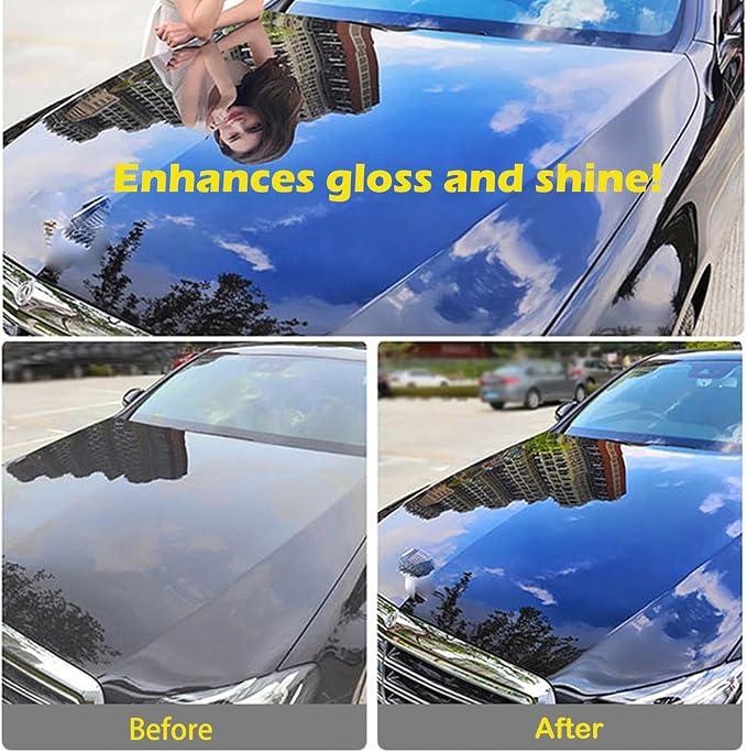 Black Gold Car Wax with Pad Solid Auto Carnauba Cars Polish Cleaner Waxing | for Gloss Shine, Paint Ceramics Coating Repair Scratch & UV Protection for Black Cars 210g with Free Waxing Sponge, 7.41oz