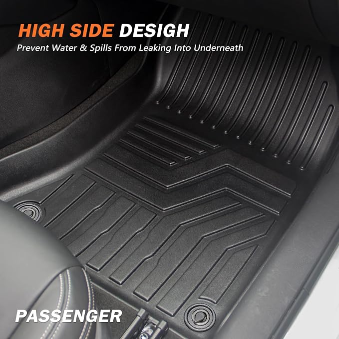 KUST Floor Mats for 2016-2023 Jeep Cherokee Accessories (Not for Grand Cherokee), All Weather Car Mats Front Rear 2 Rows Floor Liners TPE Rubber Raised Edge