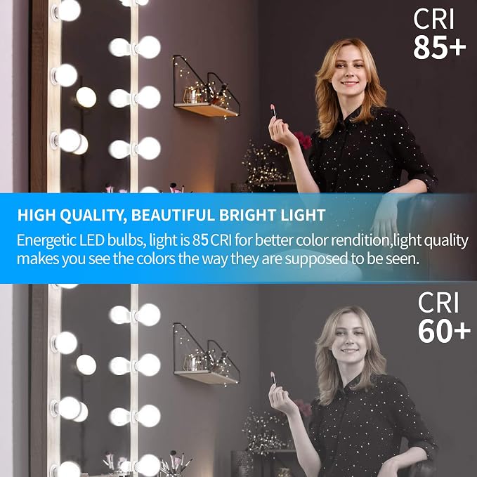 Honesorn Bathroom Light Bulbs E26 Base, 60 Watt Equivalent, 5000K Daylight, Vanity LED Globe Light Bulbs for Bathroom, G25 Round Light Bulbs for Vanity Mirror, CRI85+ 500LM, 120V, Non-dimmable, 4 Pack