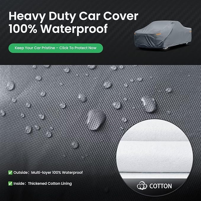 Chevrolet Silverado 2500HD Truck Cover Custom Fit 2020-2026 Crew Cab Short Bed(6.8') with Door Zipper, 10 Layers Outdoor Heavy Pickup Truck Cover Waterproof All Weather, Wind Sun Protector.